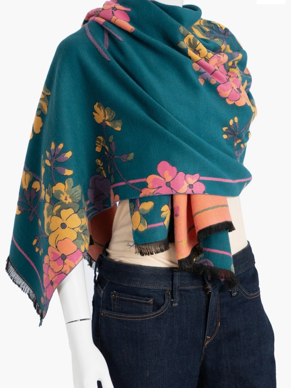 Saachi Reversible Floral Wrap Scarf - Women's Accessory